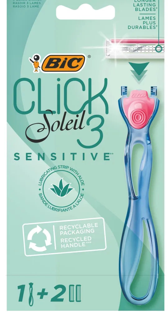 Bic System Moteriškas Skustuvas Click Soleil 3 Sensitive 1 vnt. - Kosmetika