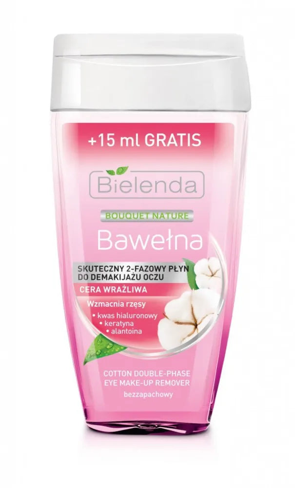 Bielenda Bio Plantation Cotton akių makiažo valiklis skystis 2 fazių & 125ml - Kosmetika