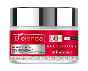 BIELENDA COLLAGEN SM Kremas 50+ Stangrinantis-Atstatantis Dienai ir Nakčiai 50ml - Kosmetika