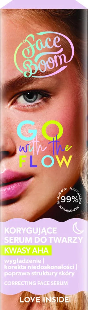 BIELENDA FaceBoom Go With The Flow Corrective Night Face Serum Natural AHA Acids 25 ml. - Kosmetika