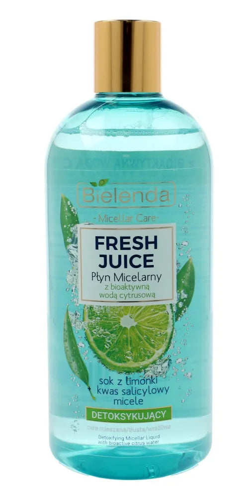 Bielenda Fresh Juice Detoksikuojantis Micelinis Vanduo su Citrinų Vandeniu Laimu 500ml - Kosmetika