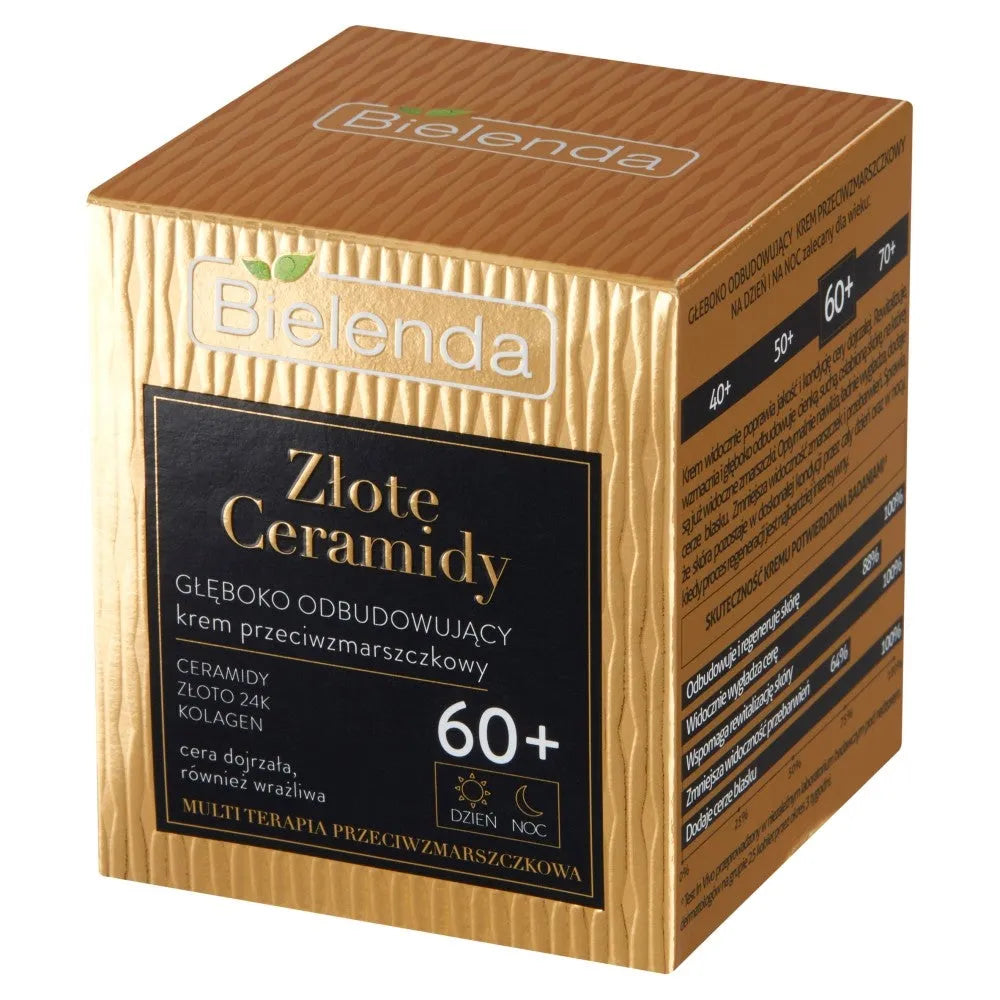Bielenda Golden Ceramides Giliai Atkuriantis Priešraukšlinis Kremas 60+ Dienai ir Nakčiai 50ml - Kosmetika
