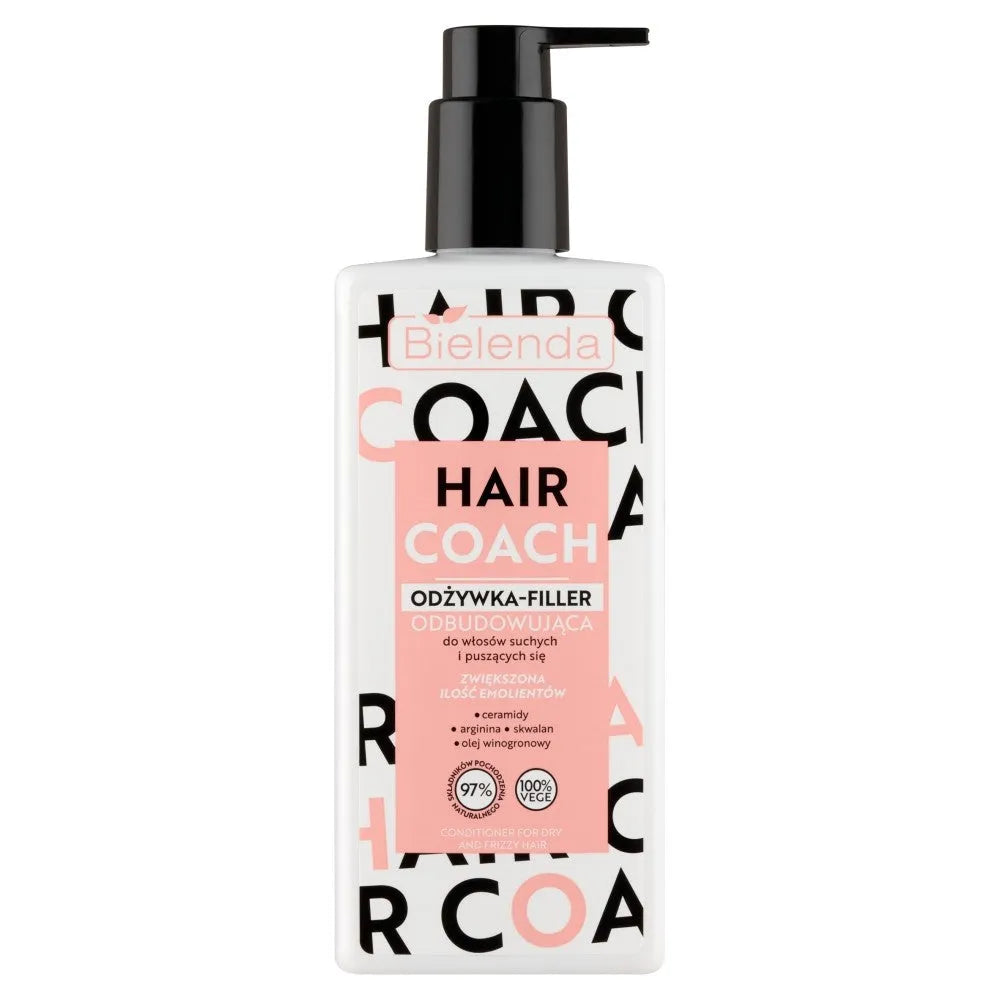 BIELENDA Hair Coach atstatantis kondicionierius-filler sausiems ir garbanotiems plaukams 280ml - Kosmetika