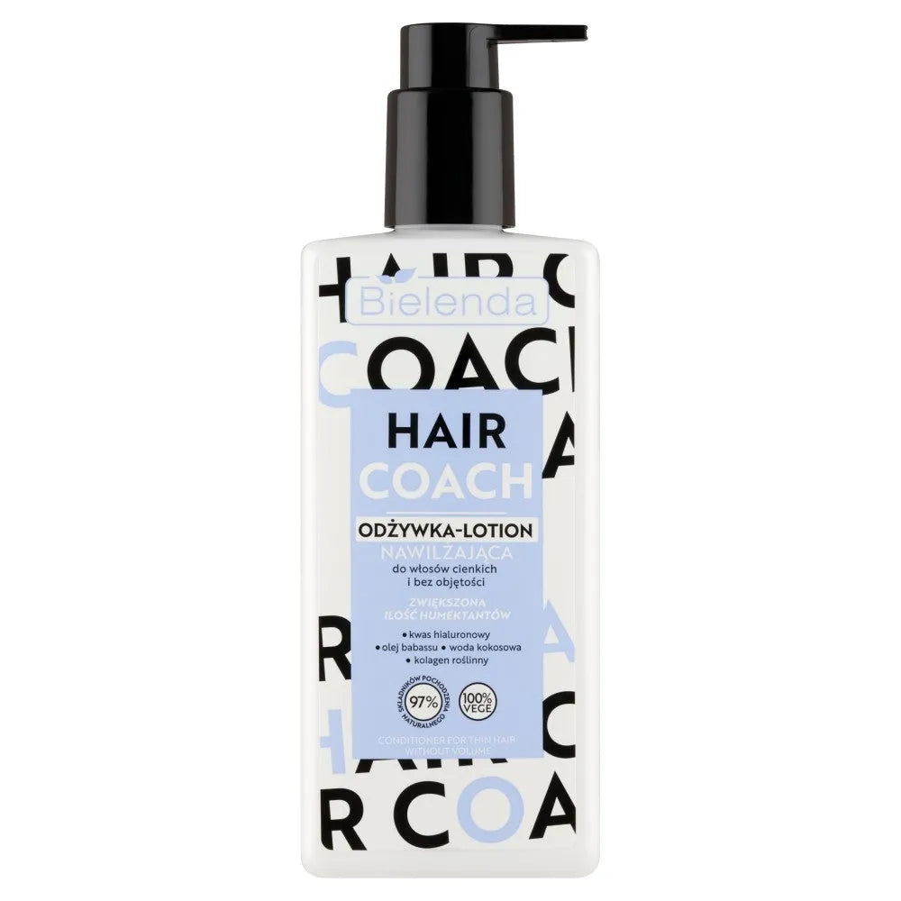 BIELENDA Hair Coach drėkinamoji losjoninė kondicionierius ploniems ir puriems plaukams 280ml - Kosmetika