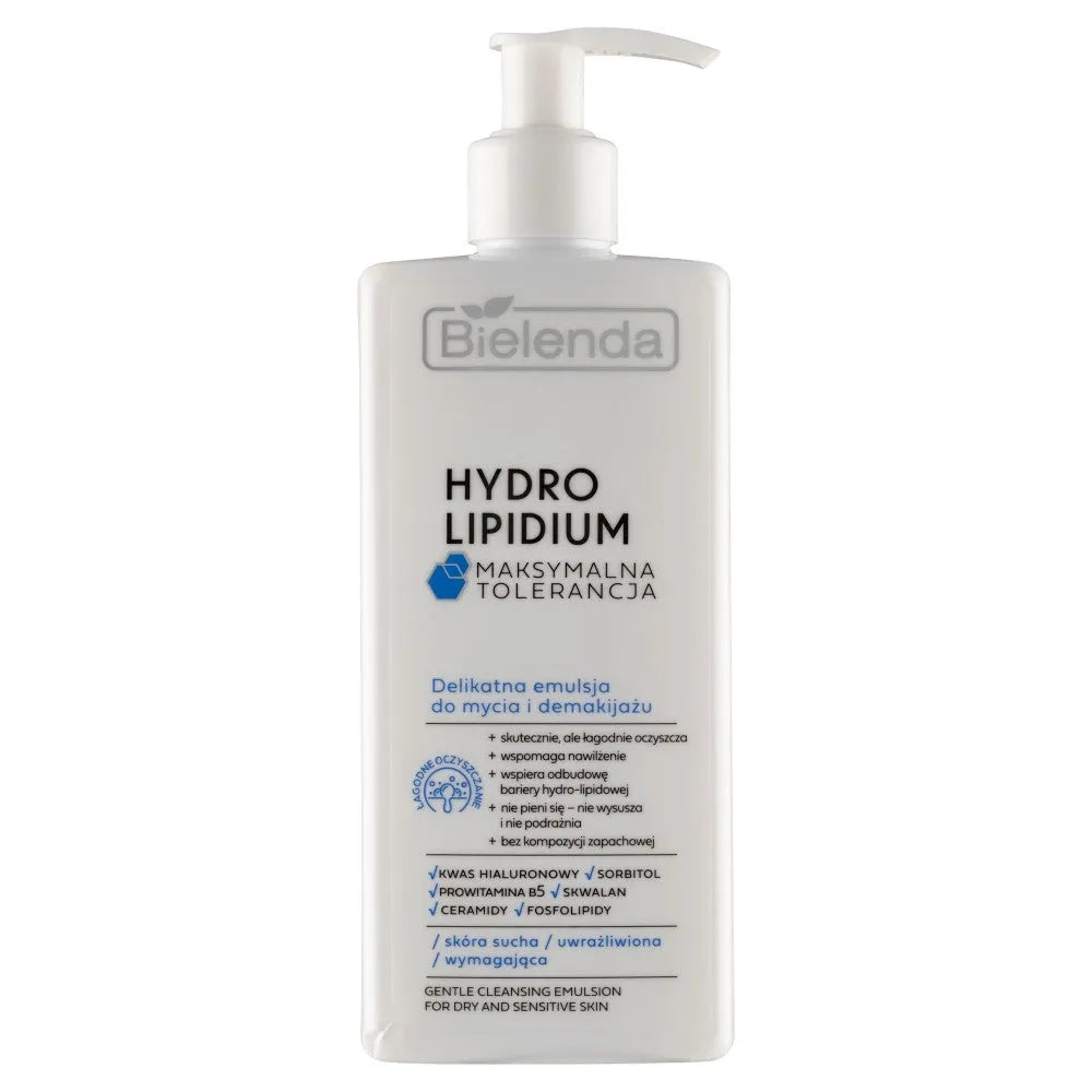 BIELENDA Hydro Lipidum Delicate Emulsion valymui ir makiažo nuėmimui - sausai jautriai odai 300ml - Kosmetika