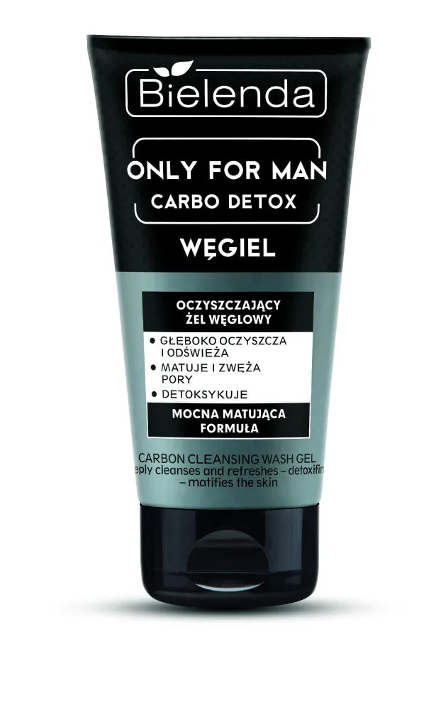 Bielenda Only for Man Carbo Detox valymo gelis veido prausimui su anglimi 150ml - Kosmetika
