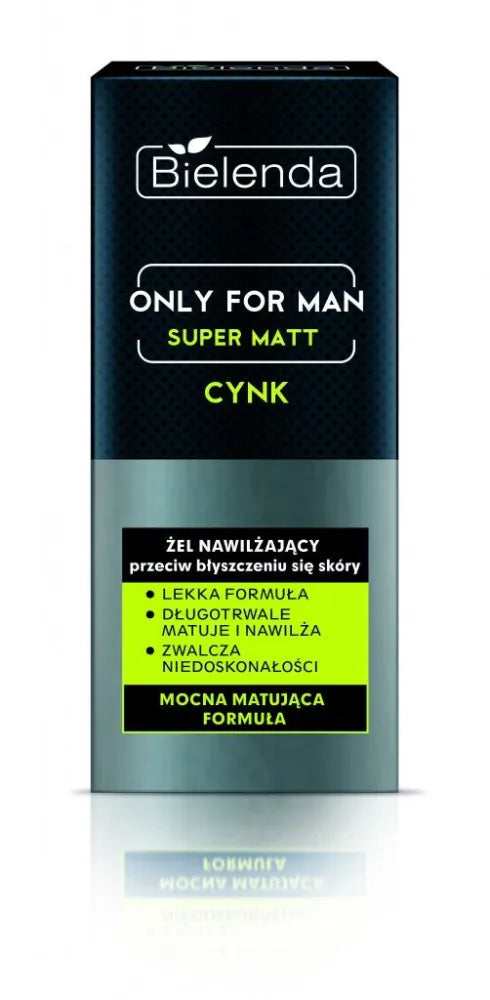 Bielenda Only for Man Super Matt Drėkinamasis Gelis prieš Odos Blizgesį 50ml - Kosmetika
