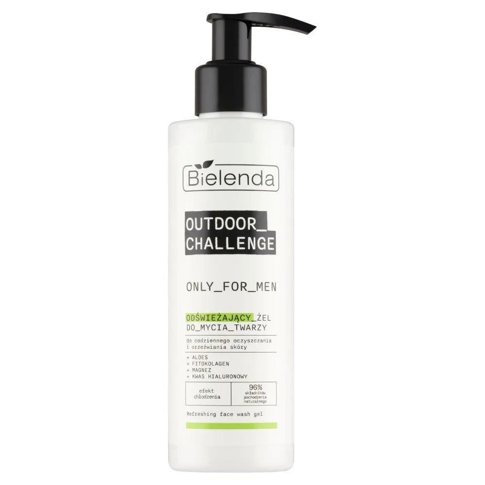 BIELENDA Only For Men Outdoor Challenge Atgaivinantis Veido Priežiūros Gelis Vyrams 190 ml - Kosmetika