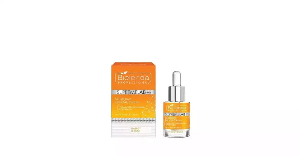 BIELENDA PROFESIONALNA Supremelab Energy Boost 5% Riebiai tetra-vit c Veido serumas 15 ml - Kosmetika