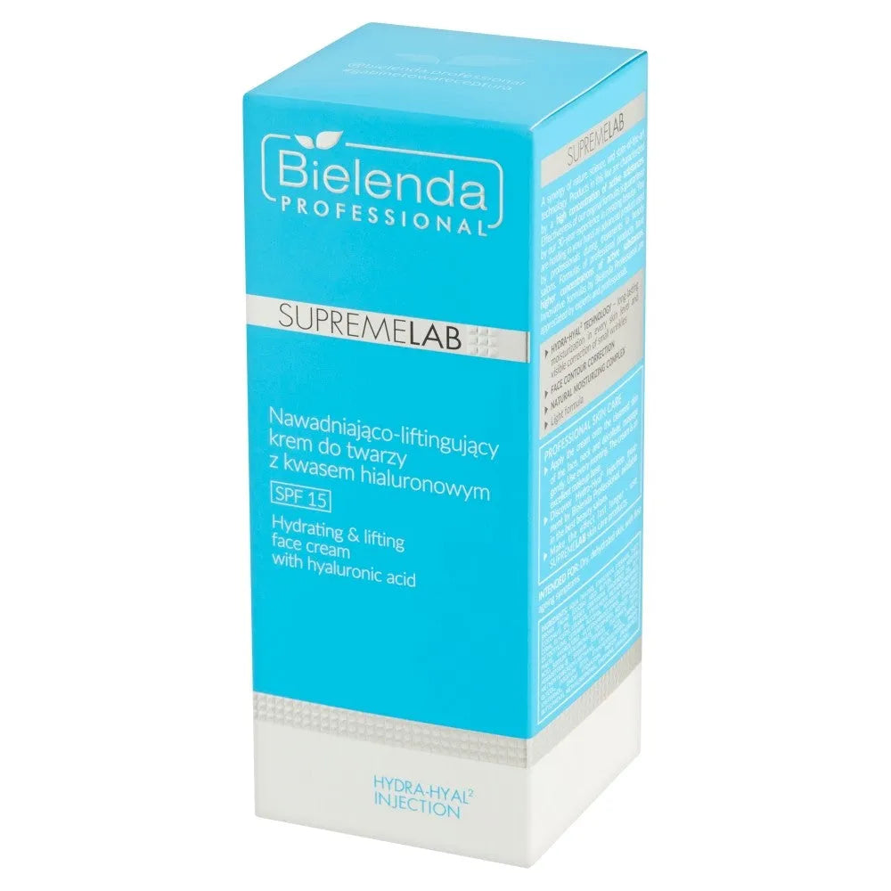 BIELENDA PROFESSIONAL Supremelab Hydra-Hyal2 injekcinis drėkinamasis-keliamasis veido kremas su hialurono rūgštimi SPF