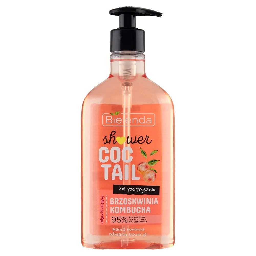 Bielenda Shower Cocktail Atgaivinantis dušo gelis su persikais ir kombučia 400ml - Kosmetika