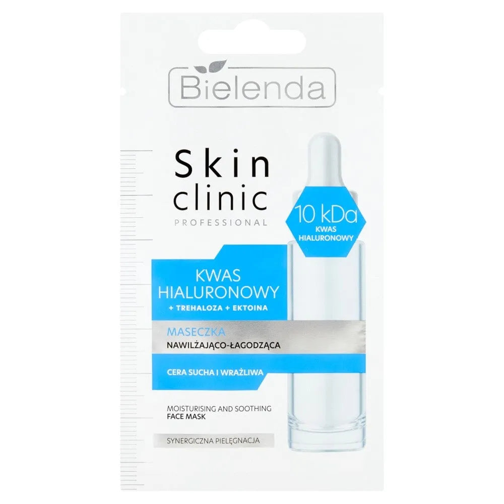 Bielenda Skin Clinic Professional Hialurono Rūgšties Drėkinamoji ir raminanti kaukė 8g - Kosmetika