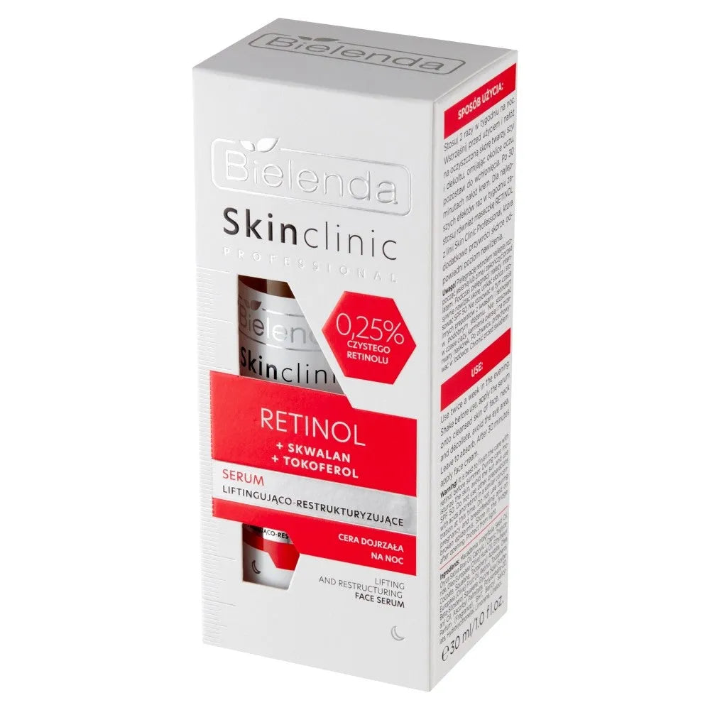 Bielenda Skin Clinic Professional Retinol Kėlimo ir restruktūrizavimo serumas nakčiai 30ml - Kosmetika