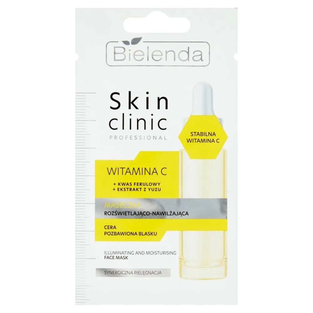 Bielenda Skin Clinic Professional Vitamin C Brightening ir drėkinanti kaukė 8g - Kosmetika