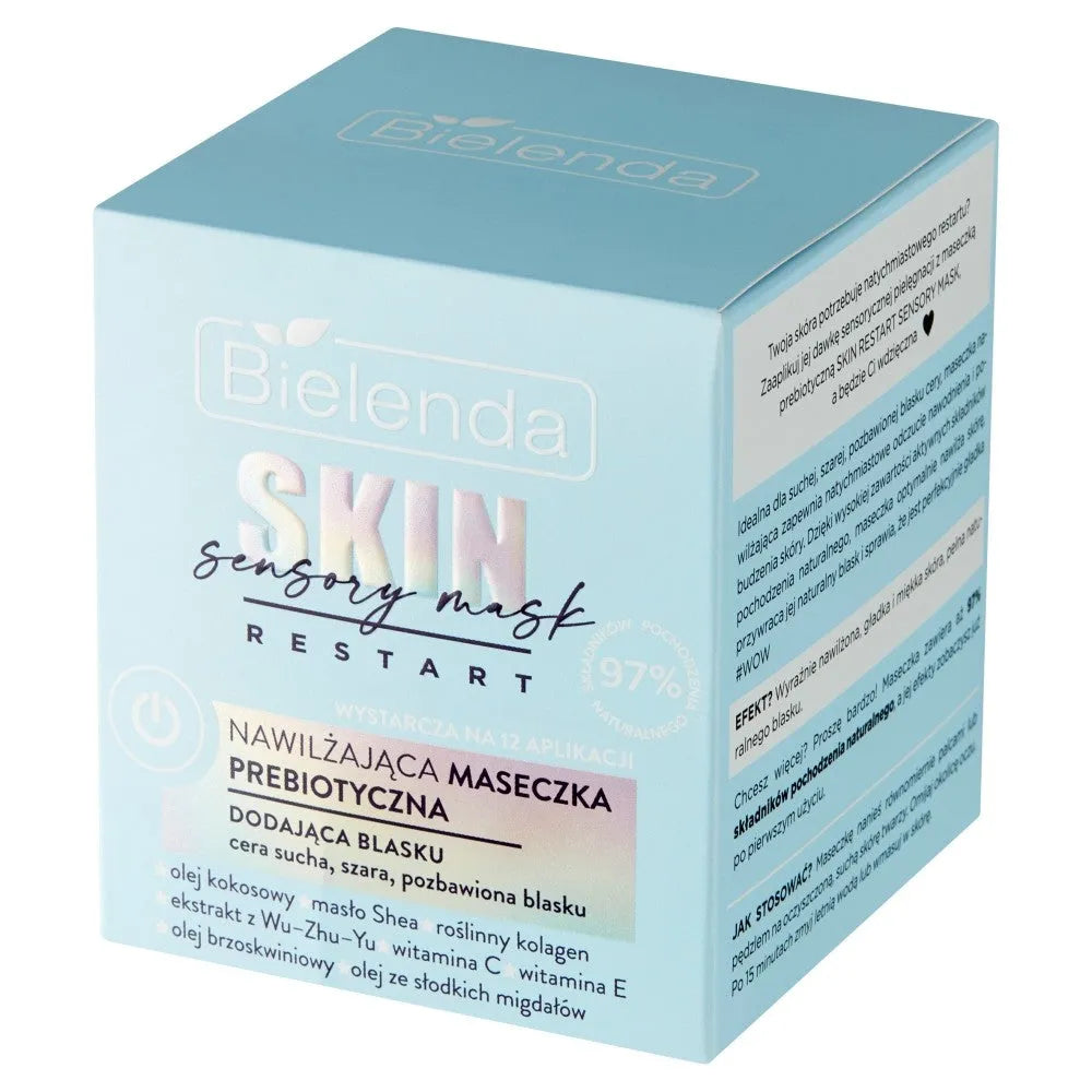 Bielenda Skin Restart Sensory Mask Drėkinanti Prebiotinė kaukė suteikianti blizgesį 50ml - Kosmetika