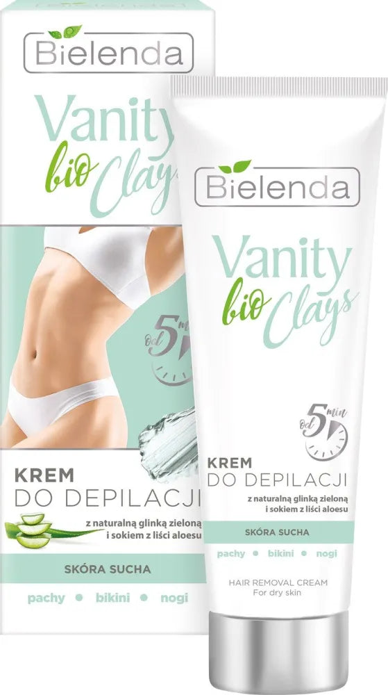 Bielenda Vanity bio Clays depiliacinė kremas su žalia moliu - sausai odai 100ml - Kosmetika