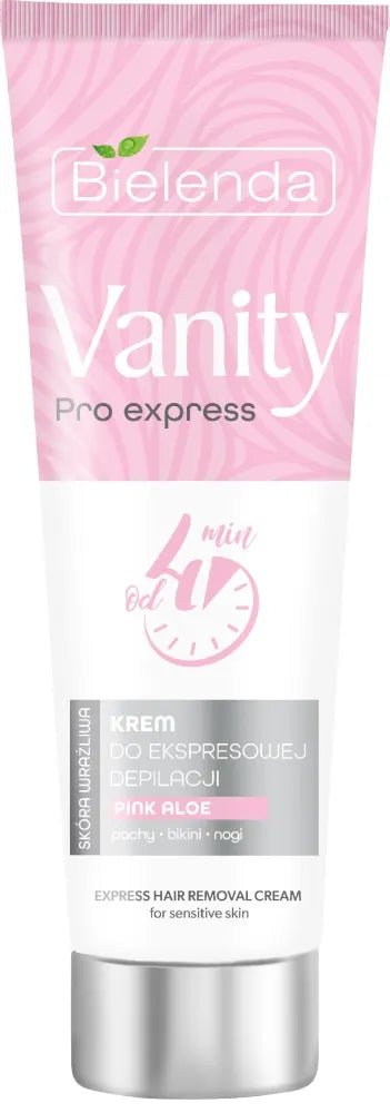 Bielenda Vanity Pro Express Hair Removal Cream Pink Aloe - jautriai odai 75ml - Kosmetika