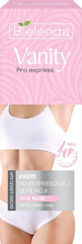 Bielenda Vanity Pro Express Hair Removal Cream Pink Aloe - jautriai odai 75ml - Kosmetika
