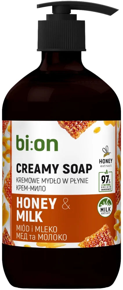 BIO NATURELL Cream liquid soap with pump Honey and Milk 473 ml - Higiena