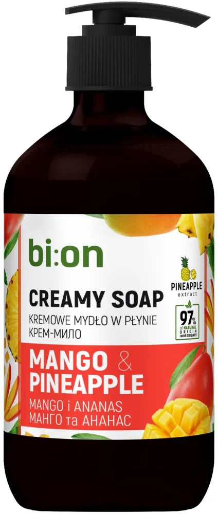 BIO NATURELL Creamy liquid soap with pump Mango and Pineapple 473 ml - Higiena