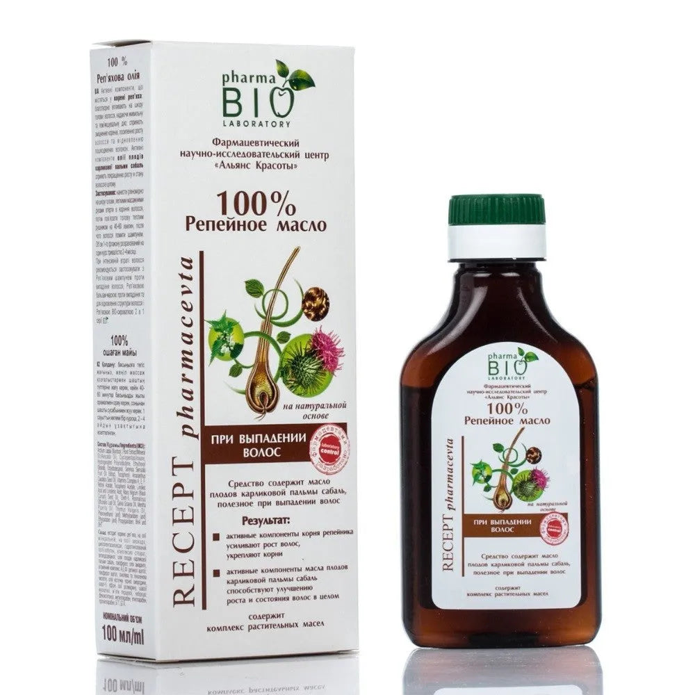 BIO PHARMA Burdock oil plaukų svogūnėlių stiprinimui 100 ml - Kosmetika