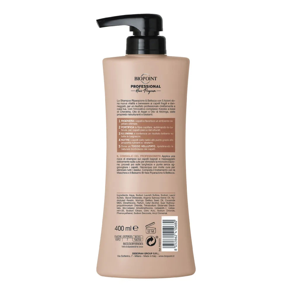 BIOPOINT Atkuriamasis ir gražinantis šampūnas sausam blizgiam plaukui 400 ml - Kosmetika