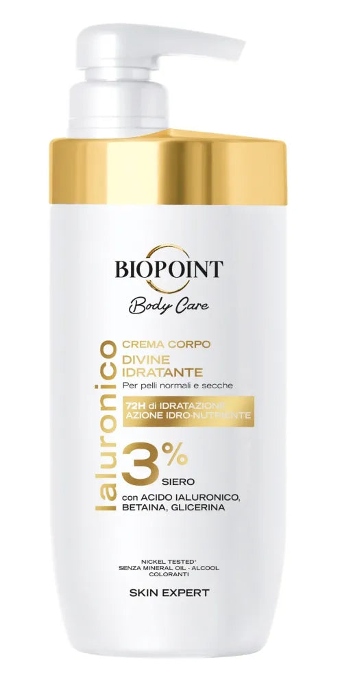 BIOPOINT Kūno priežiūra Drėkinamasis kremas su 3 % hialurono rūgšties 500 ml - Kosmetika