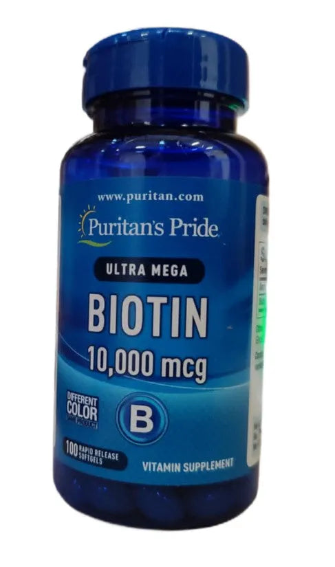 Biotin 10000mcg - 100 softgels - Puritan’s Pride - Papildai