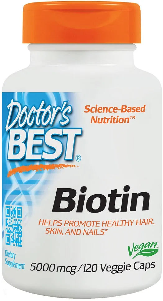 Biotin 5000mcg - 120 vcaps - Doctor’s Best - Papildai