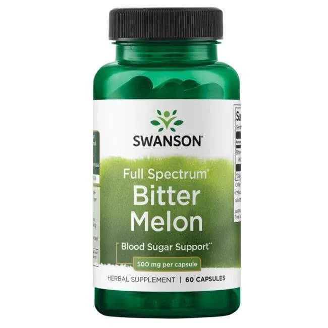 Bitter Melon - 500 mg - N60 - Raukšlėtasis svaidenis - Kartusis melionas - Swanson - Papildai
