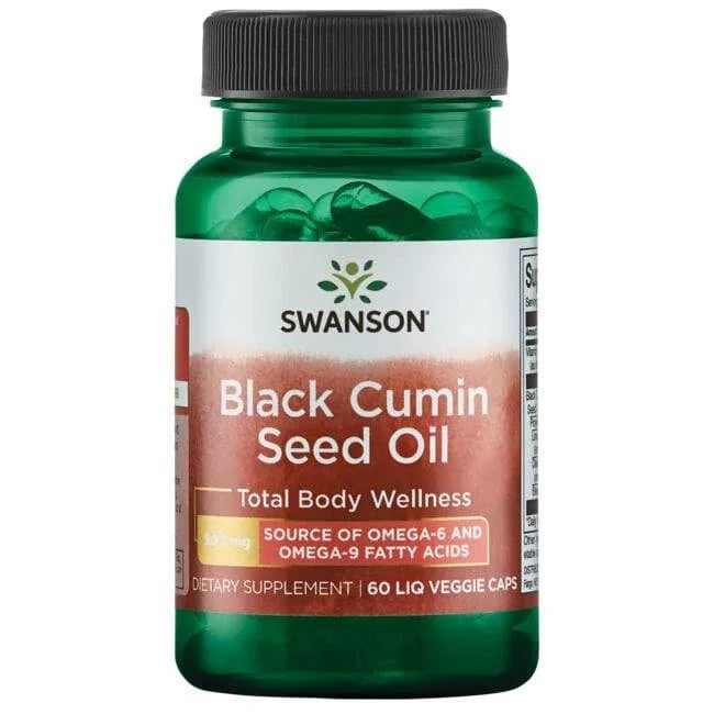 Black Cumin Seed Oil - Juodųjų kmynų aliejus - 500 mg - N60 - Swanson - Papildai