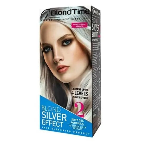 BLOND TIME 2 Lightener for hair up to 4 tones - Blonde Silver Effect 135 ml. - Kosmetika