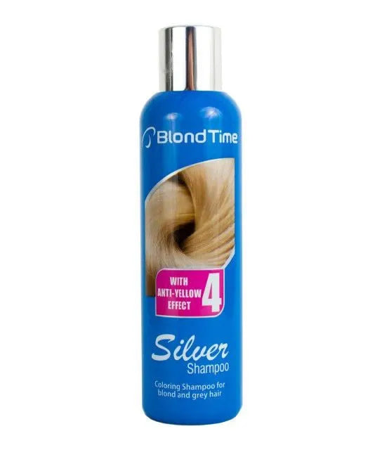 BLOND TIME 4 Silver Tinted Shampoo for Bleached and Grey Hair + Anti-Yellow Effect 200 ml. - Kosmetika