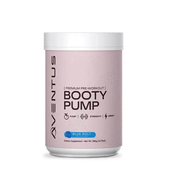Booty Pump - Premium Pre-Workout Blue Bolt - 390g - Aventus Supplements - Sporto papildai