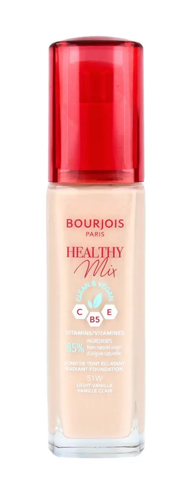 Bourjois Healthy Mix Clean&Vegan Foundation - Nr. 51W Šviesi Vanilė 30ml - Kosmetika