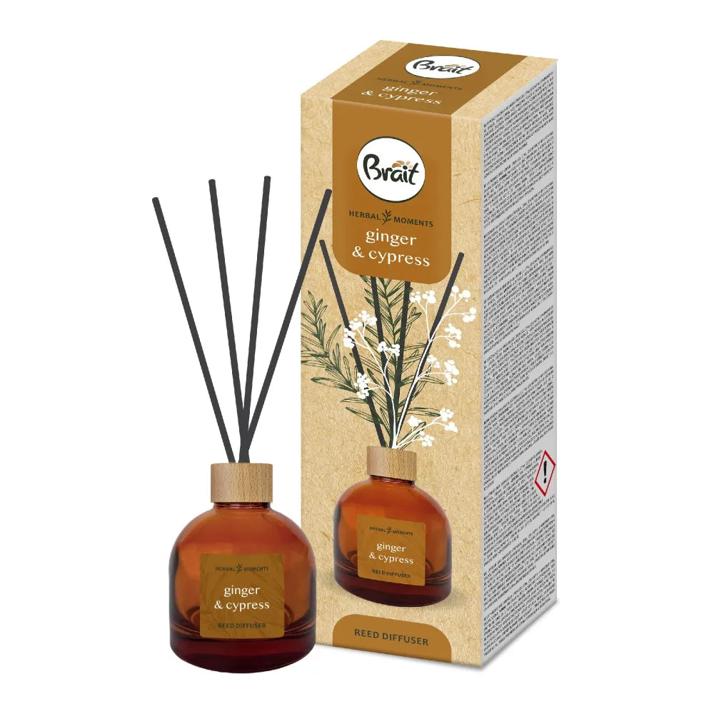 BRAIT Herbal Moments Ginger & Cypress Fragrance Sticks 100 ml - Medicinos ir slaugos prekės