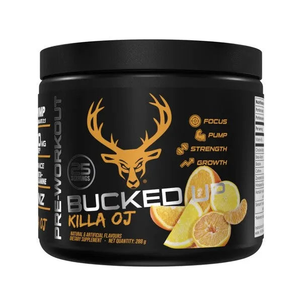 Bucked Up Pre-Workout Killa OJ - 288g - Sporto papildai