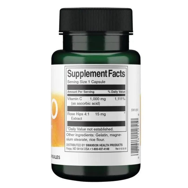 C-1000 - Vitaminas C - 1000 mg - N30 - Swanson - Papildai