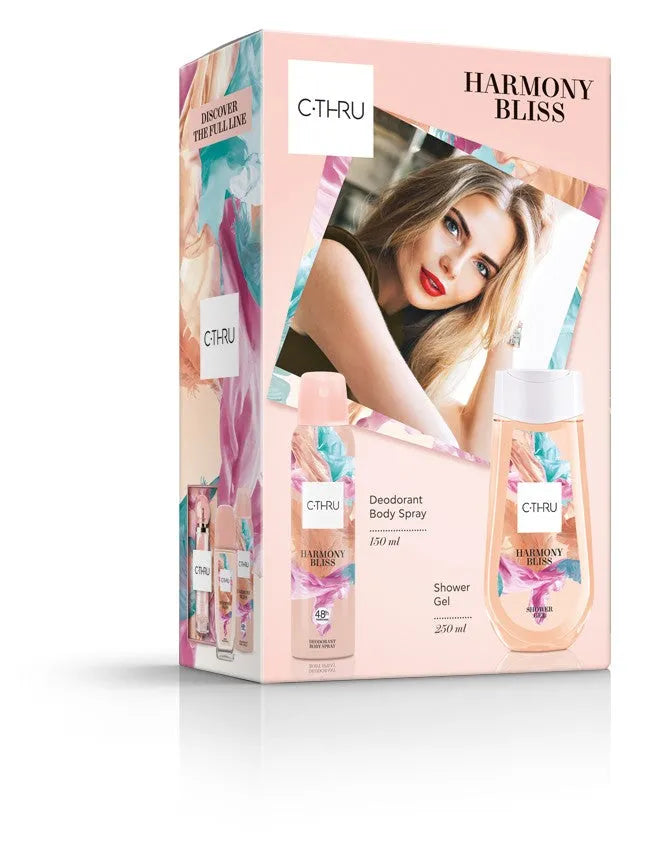 C-THRU Harmony Bliss dovanų rinkinys (Dezodorantas purškiklis 150ml + Dušo gelis 250ml) - Kosmetika