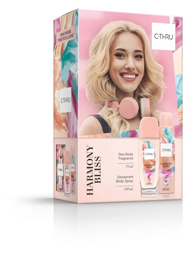 C-THRU Harmony Bliss dovanų rinkinys (Natūralus dezodoranto purškiklis 75ml + 150ml) - Kosmetika