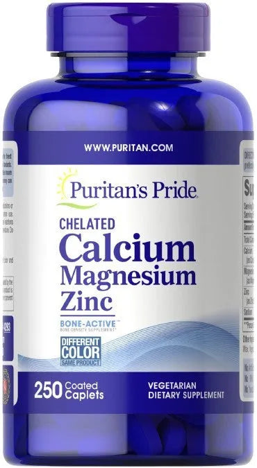 Calcium Magnesium Zinc - 250 caplets - Puritan’s Pride - Papildai