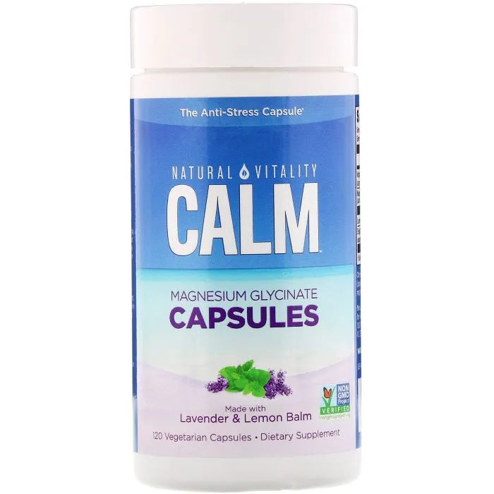Calm Magnesium Glycinate - 120 vcaps - Natural Vitality - Papildai