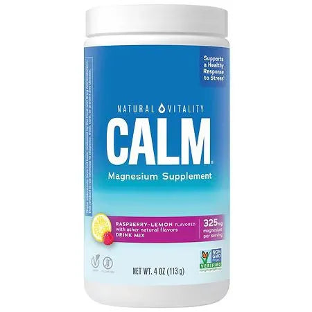 Calm Magnesium Powder Raspberry Lemon - 113g - Natural Vitality - Papildai