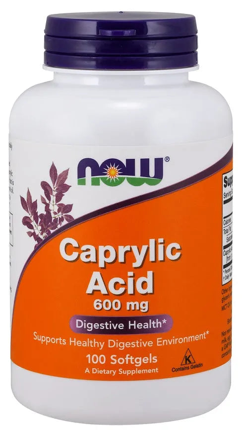 Caprylic Acid 600mg - 100 softgels - NOW Foods - Papildai