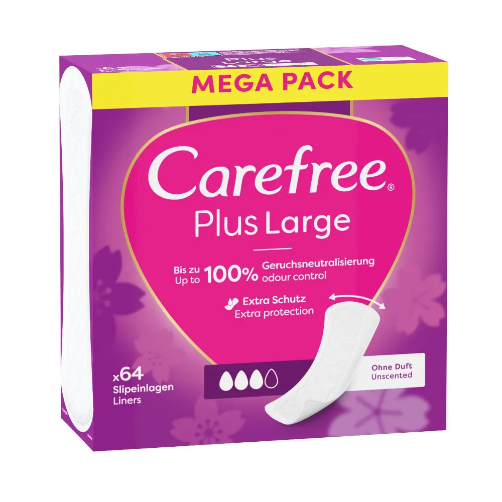 CAREFREE Plus Large sanitary pads - unscented 1op.-64pcs - Higiena