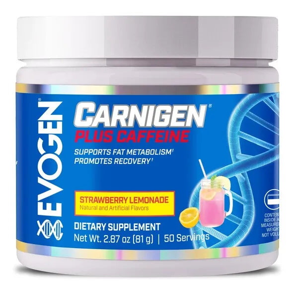 Carnigen Plus Caffeine Strawberry Lemonade - 81g - Evogen - Sporto papildai