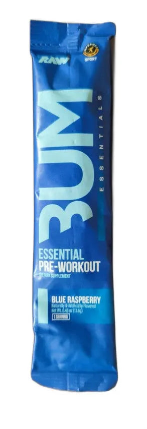 CBUM Essential Pre-Workout Blue Raspberry - 13.6g (1 serving) - Raw Nutrition - Sporto papildai