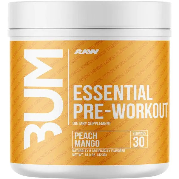 CBUM Essential Pre-Workout Peach Mango - 423g - Raw Nutrition - Sporto papildai