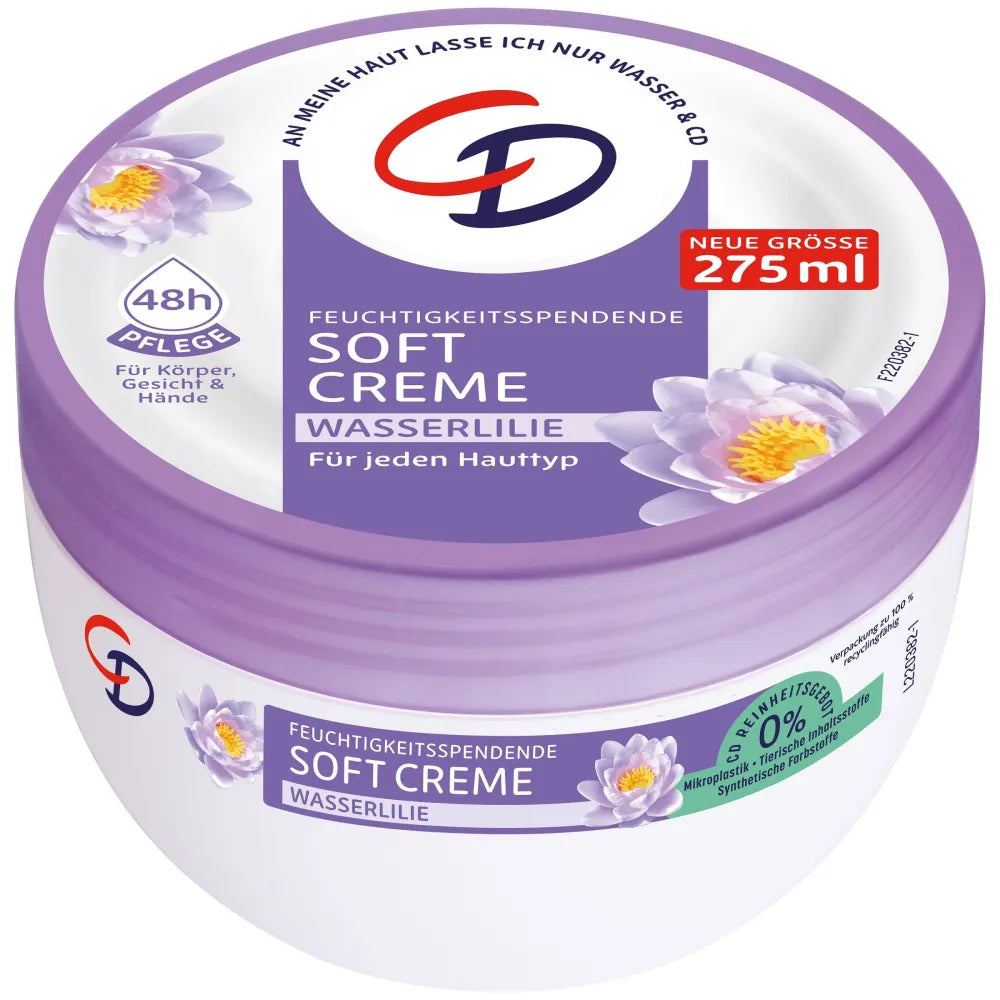 CD Drėkinamasis Veido ir Kūno Kremas Vandens Lelija 275ml - Kosmetika