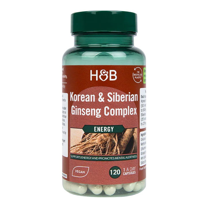 Korean & Siberian Ginseng Complex - 120 vcaps - Holland & Barrett